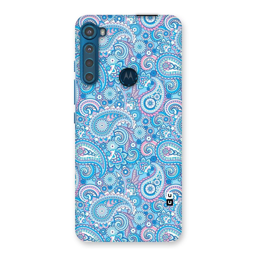 Blue Block Pattern Back Case for Motorola One Fusion Plus