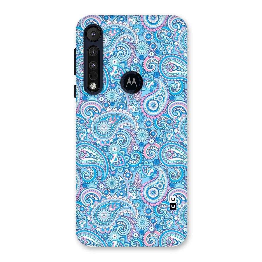 Blue Block Pattern Back Case for Motorola One Macro