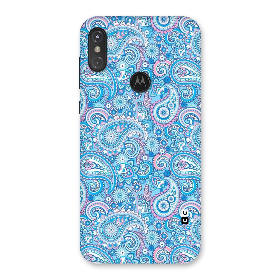 Blue Block Pattern Back Case for Motorola One Power