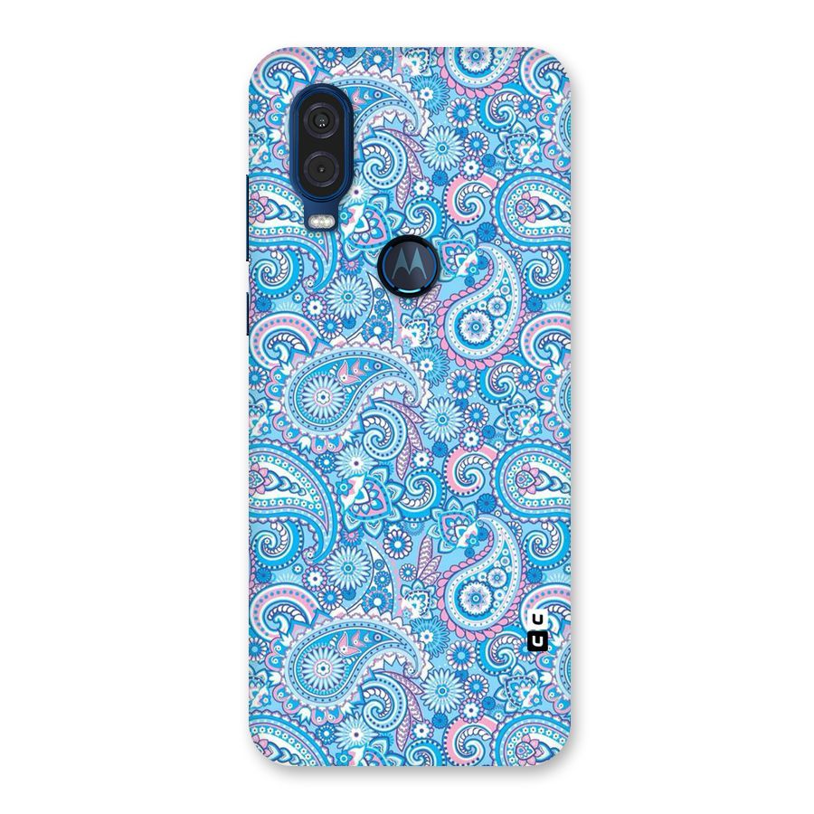 Blue Block Pattern Back Case for Motorola One Vision