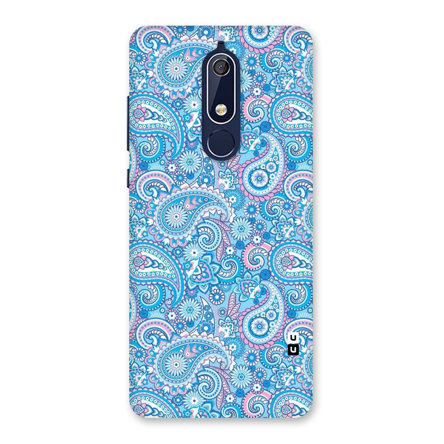 Blue Block Pattern Back Case for Nokia 5.1