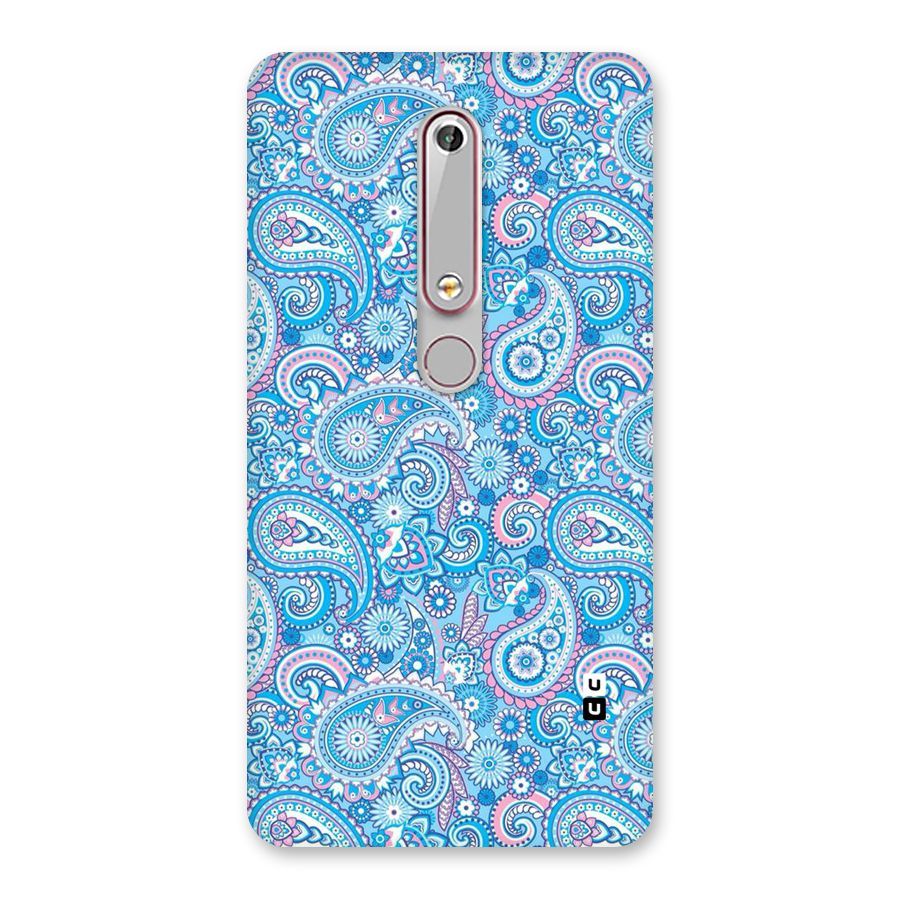 Blue Block Pattern Back Case for Nokia 6.1