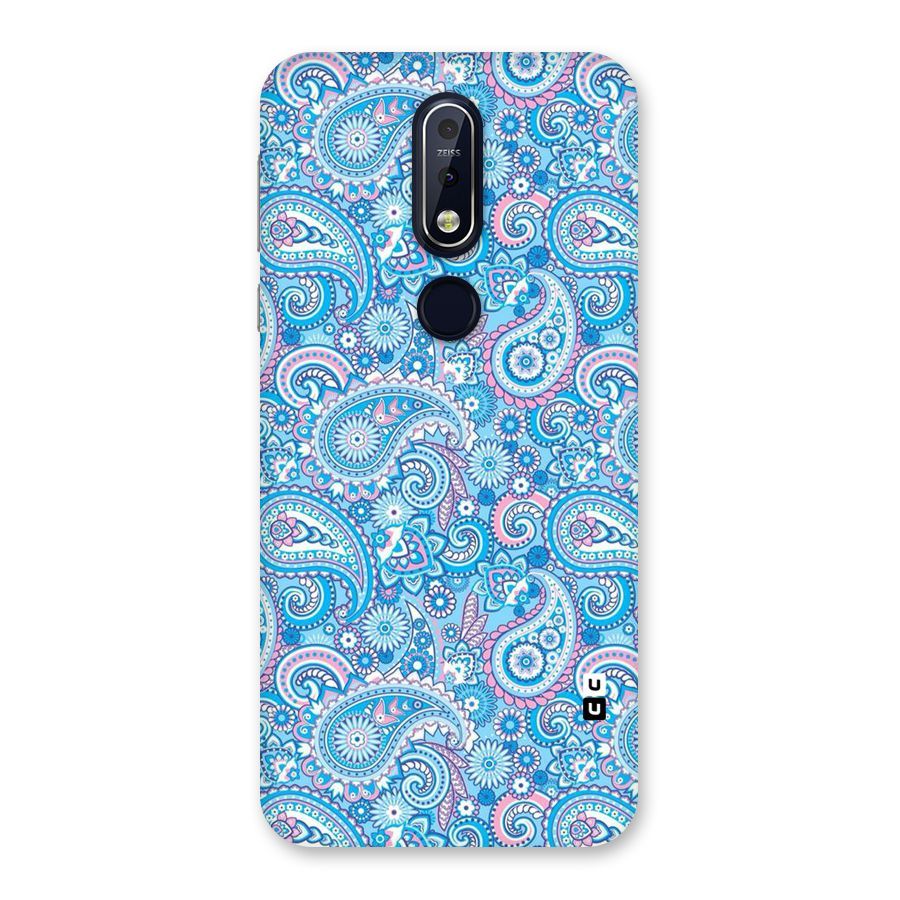 Blue Block Pattern Back Case for Nokia 7.1