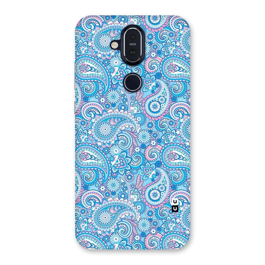 Blue Block Pattern Back Case for Nokia 8.1