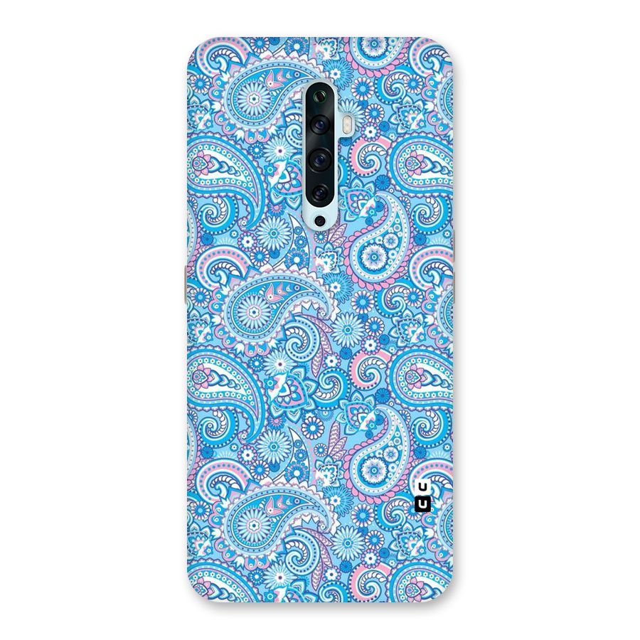 Blue Block Pattern Back Case for Oppo Reno2 F