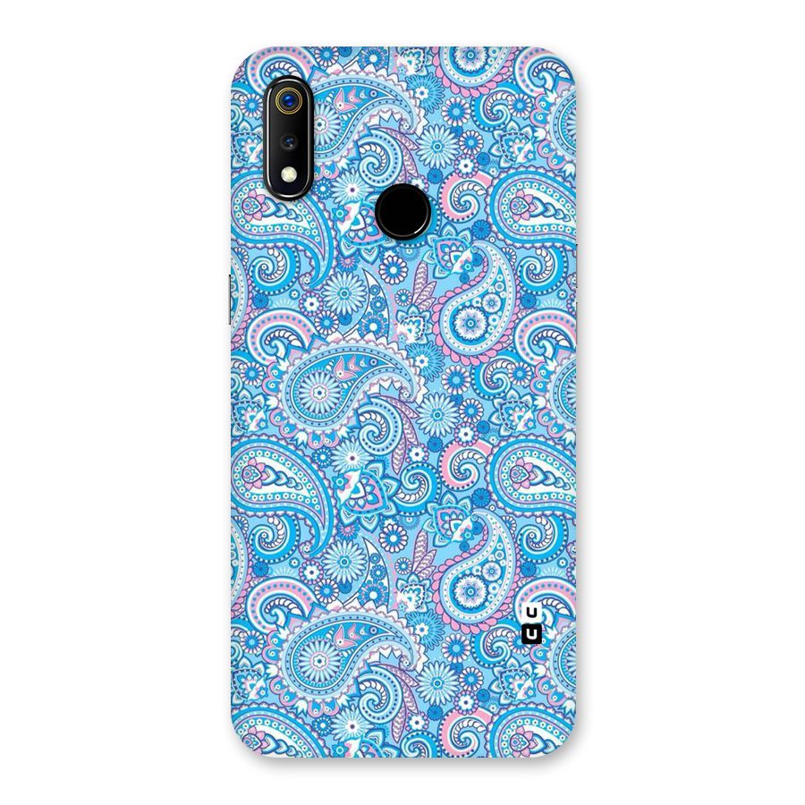 Blue Block Pattern Back Case for Realme 3