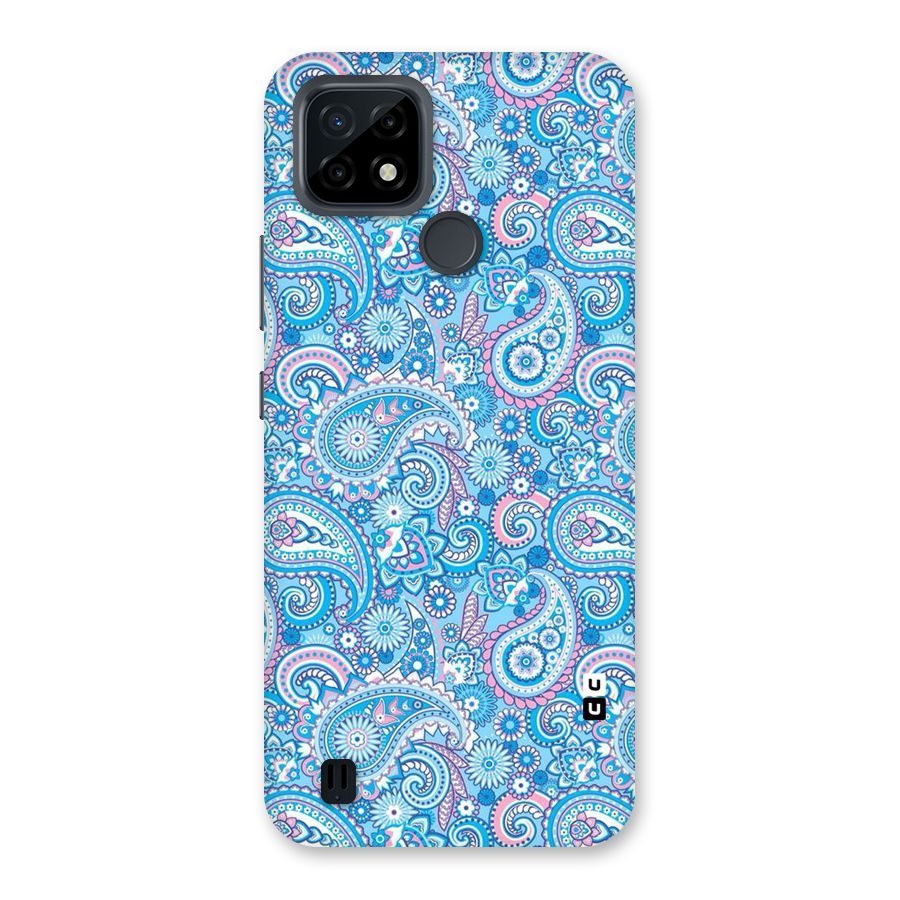 Blue Block Pattern Back Case for Realme C21