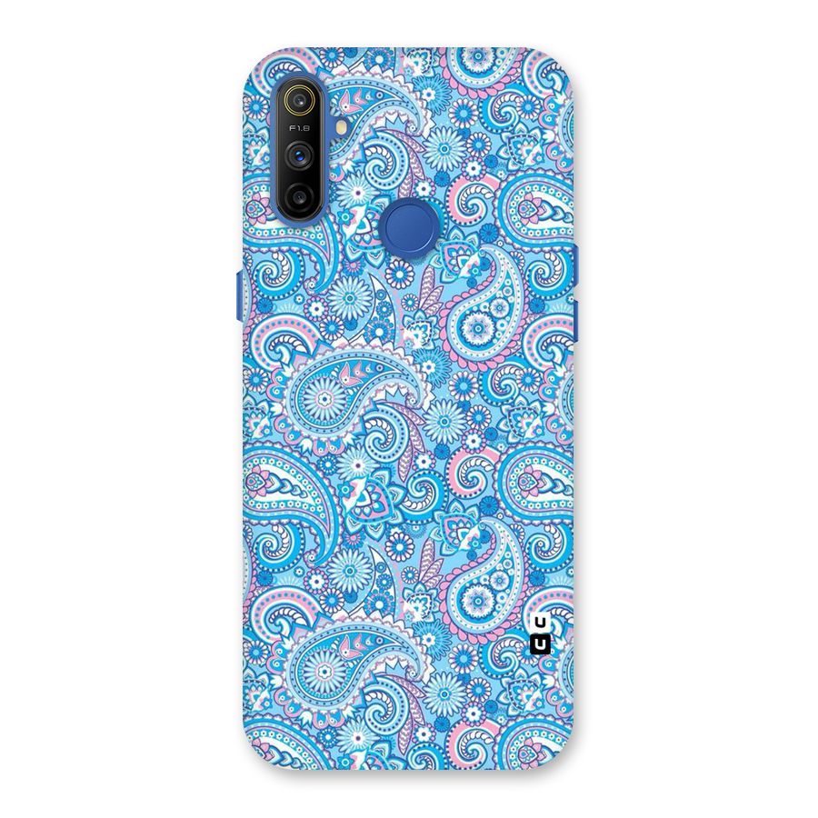 Blue Block Pattern Back Case for Realme Narzo 10A
