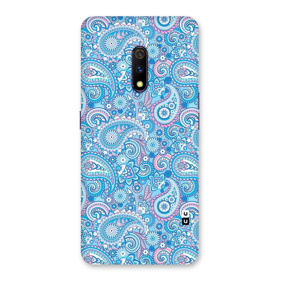 Blue Block Pattern Back Case for Realme X