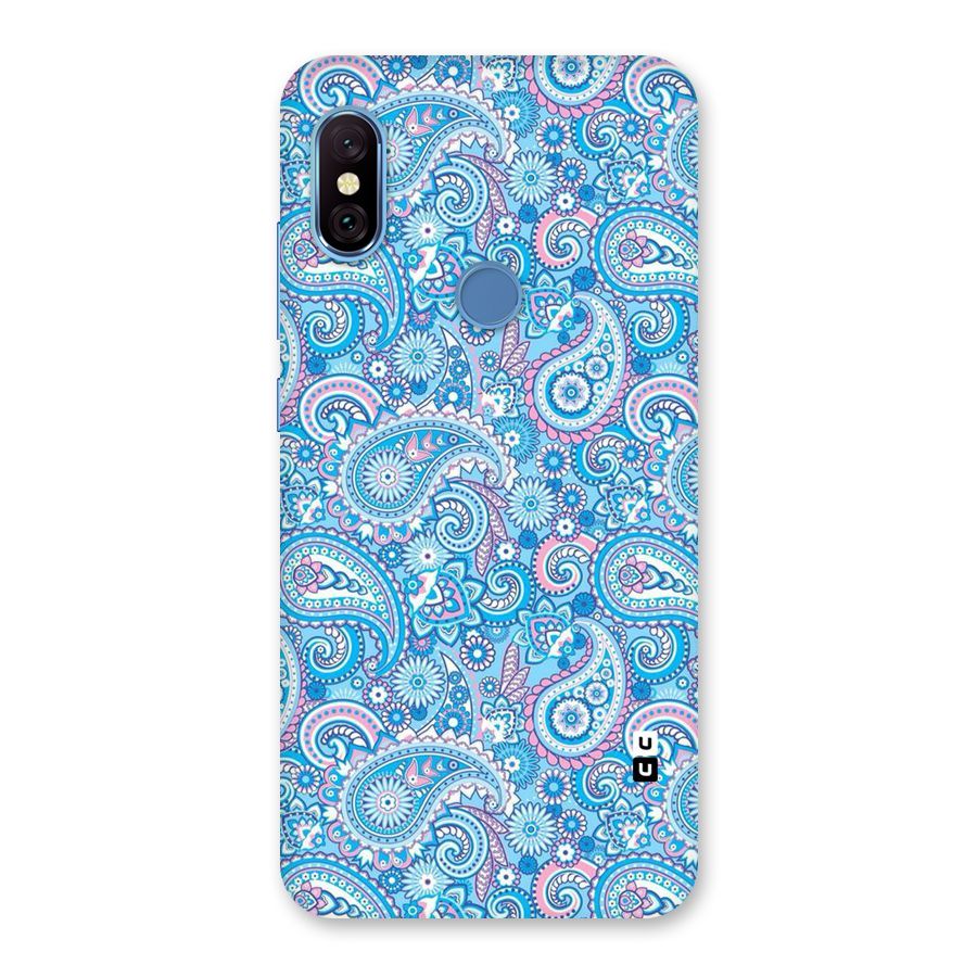 Blue Block Pattern Back Case for Redmi Note 6 Pro