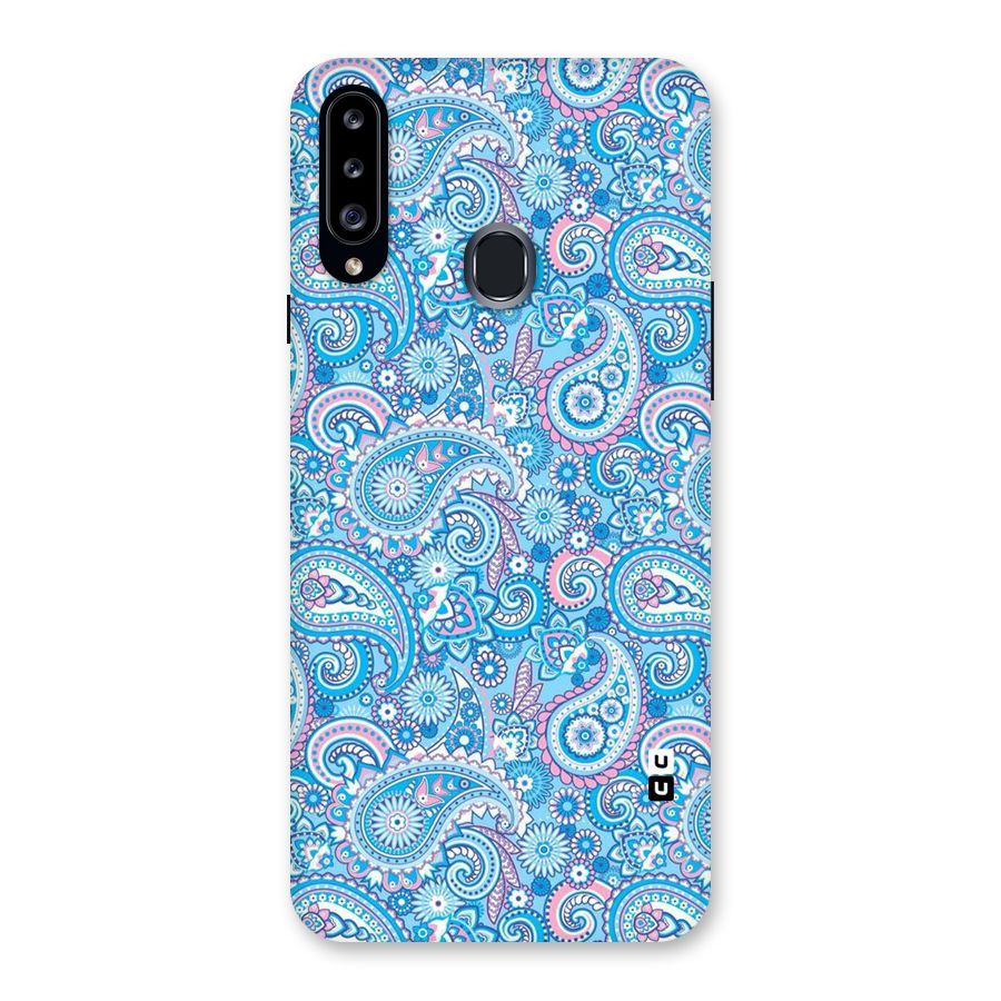 Blue Block Pattern Back Case for Samsung Galaxy A20s