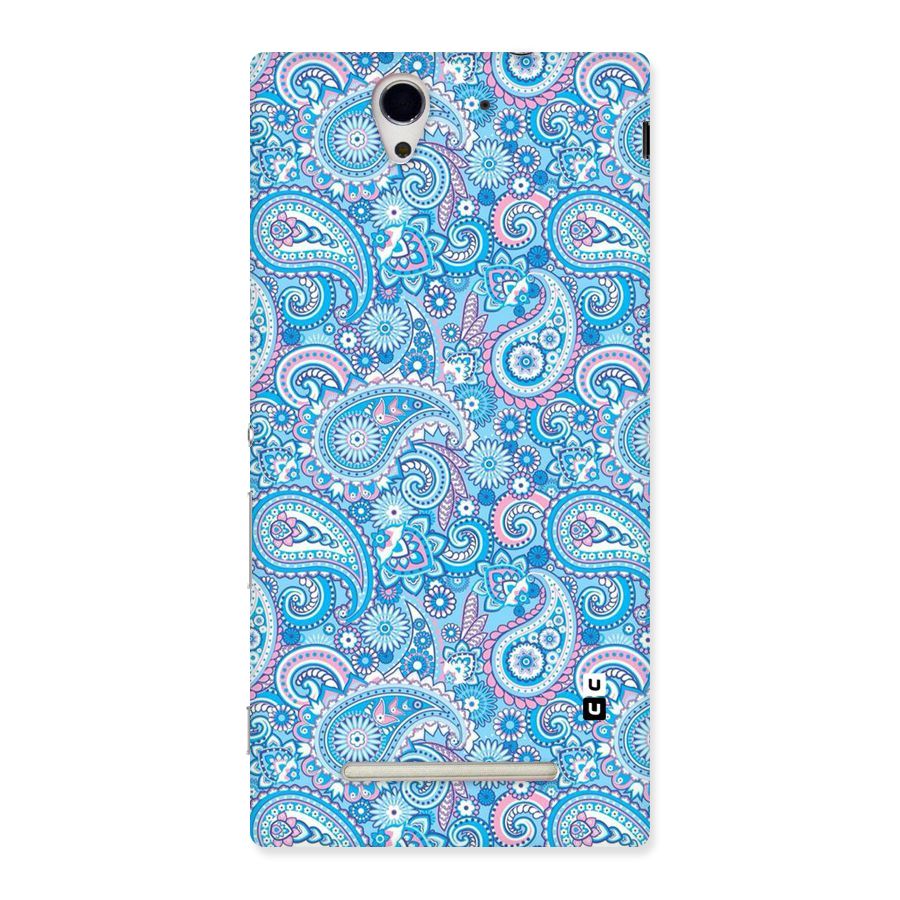 Blue Block Pattern Back Case for Sony Xperia C3