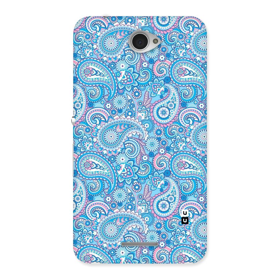 Blue Block Pattern Back Case for Sony Xperia E4