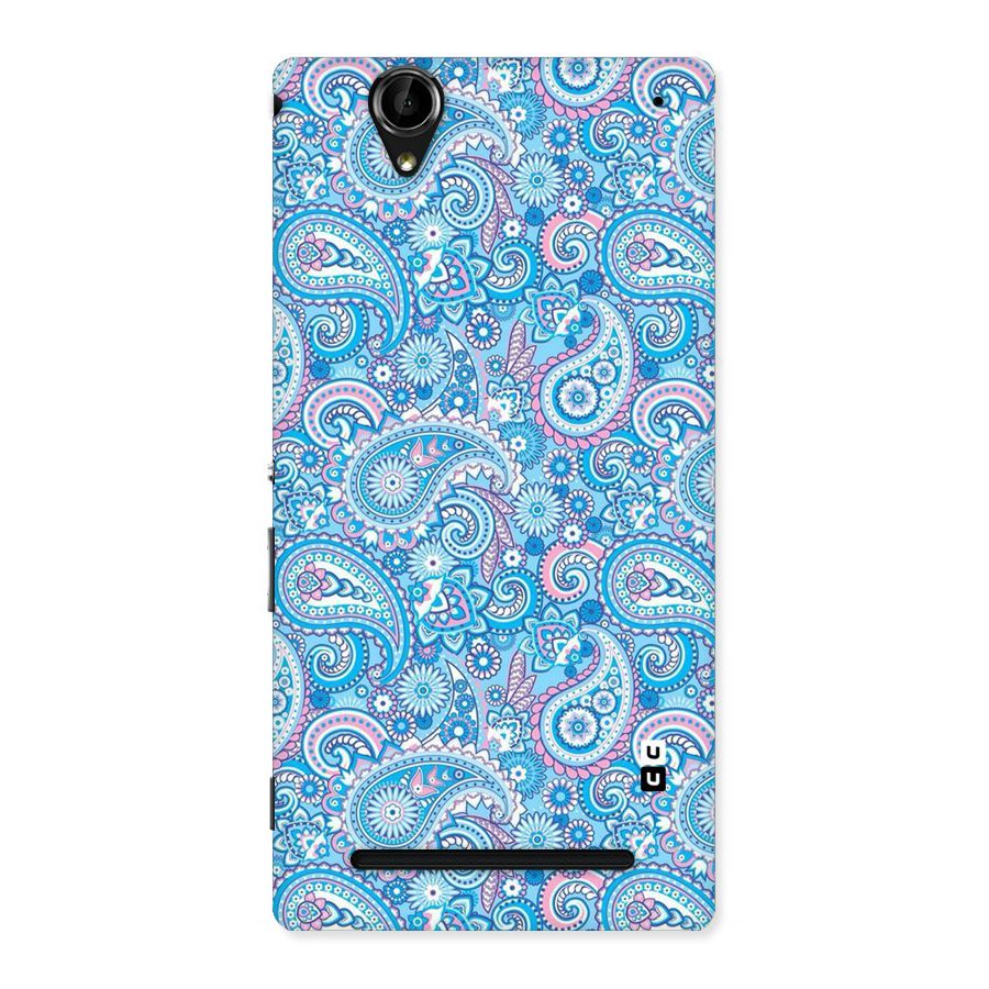 Blue Block Pattern Back Case for Sony Xperia T2
