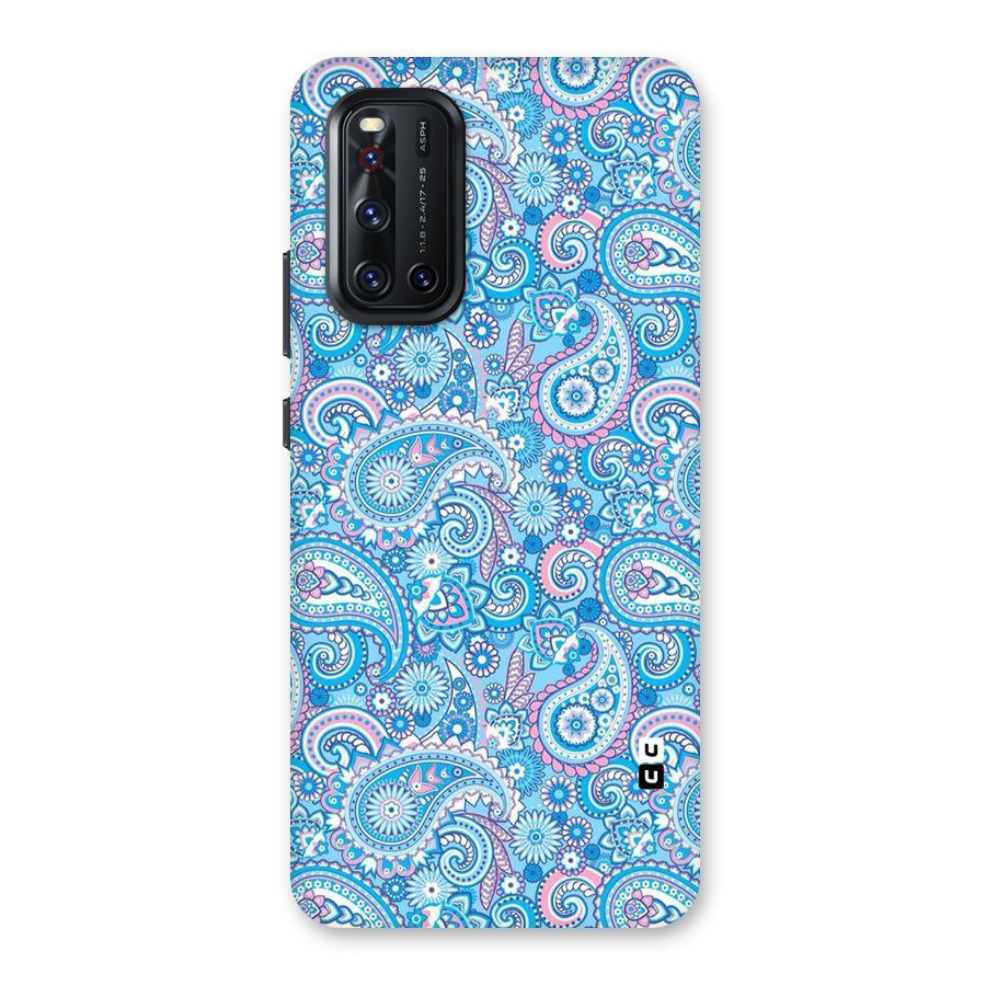 Blue Block Pattern Back Case for Vivo V19