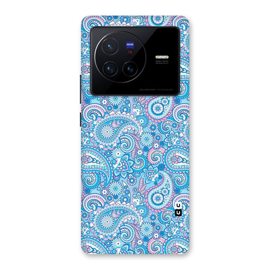 Blue Block Pattern Back Case for Vivo X80