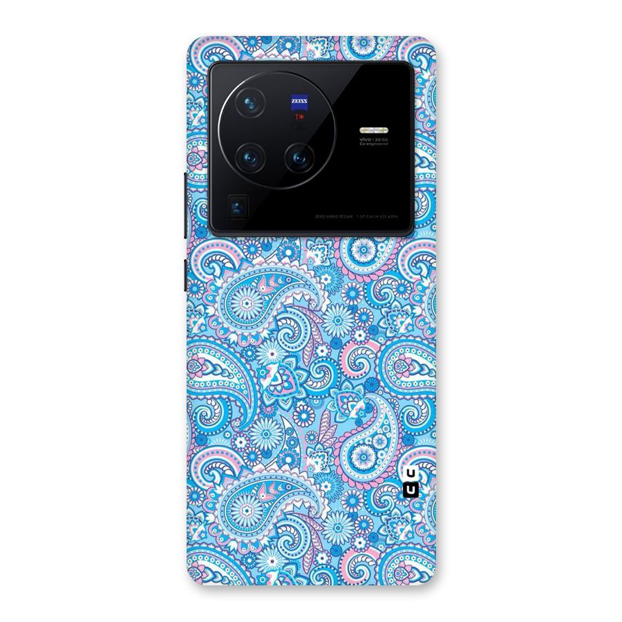 Blue Block Pattern Back Case for Vivo X80 Pro