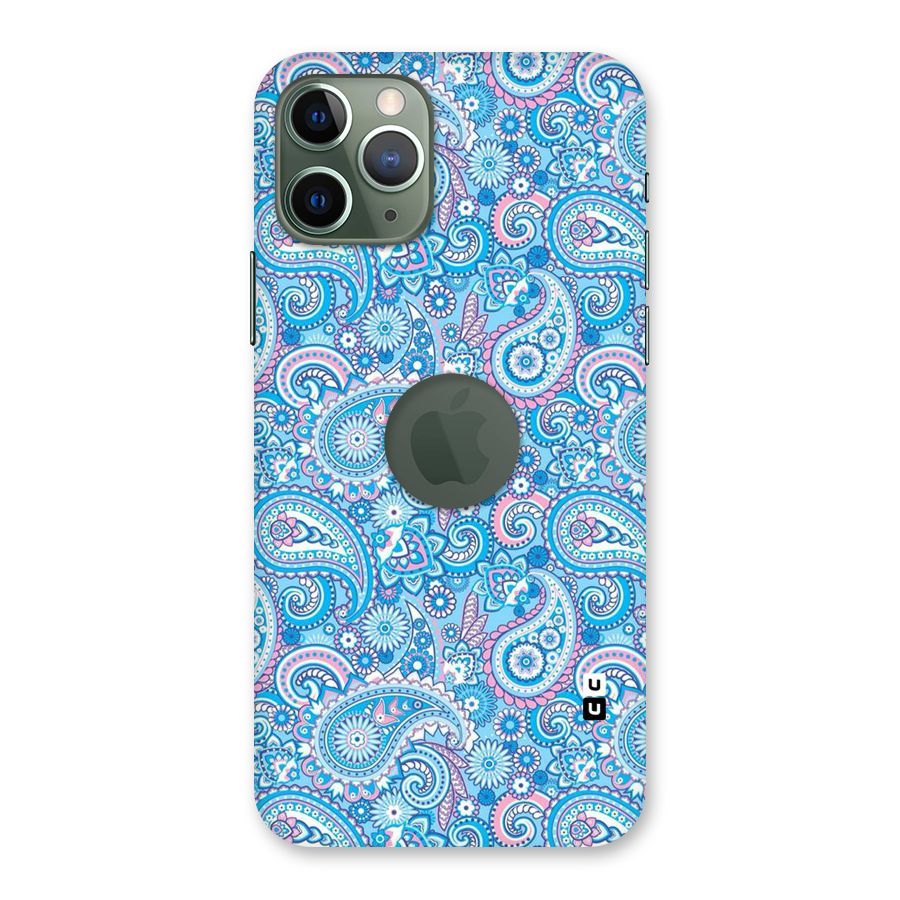 Blue Block Pattern Back Case for iPhone 11 Pro Logo  Cut
