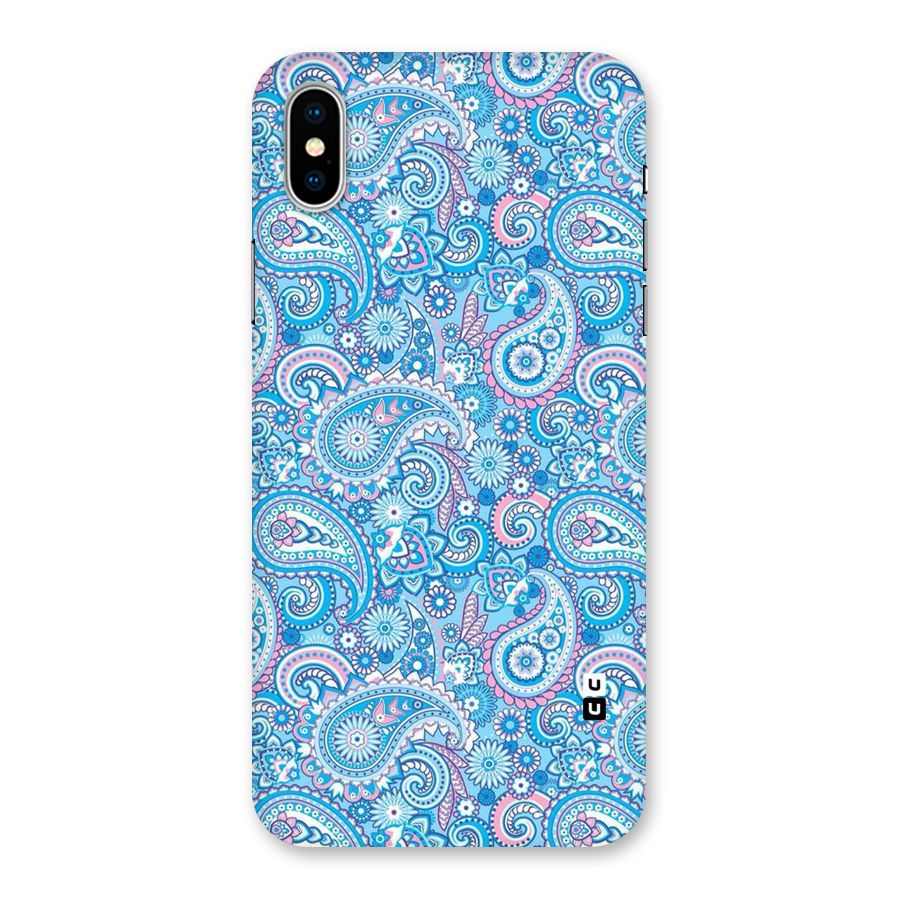 Blue Block Pattern Back Case for iPhone X