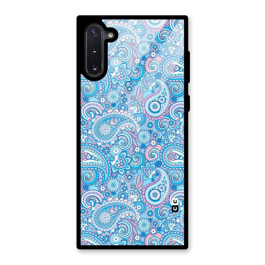 Blue Block Pattern Glass Back Case for Galaxy Note 10