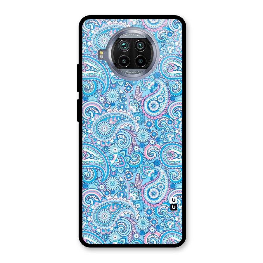 Blue Block Pattern Glass Back Case for Mi 10i