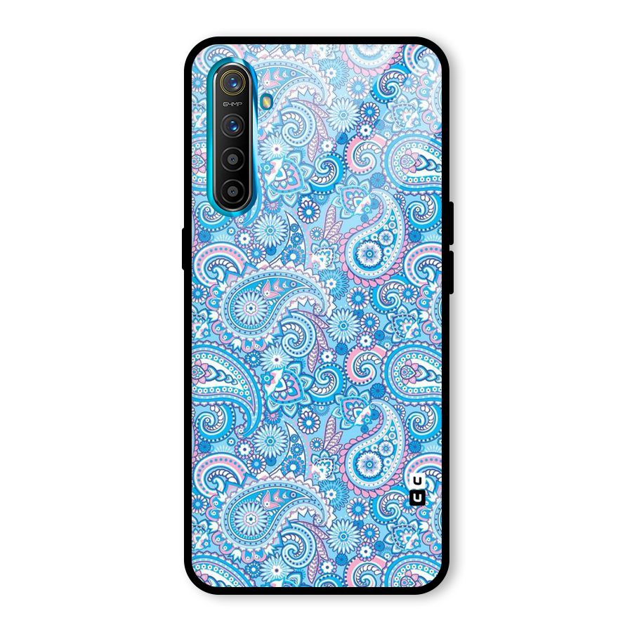 Blue Block Pattern Glass Back Case for Realme X2