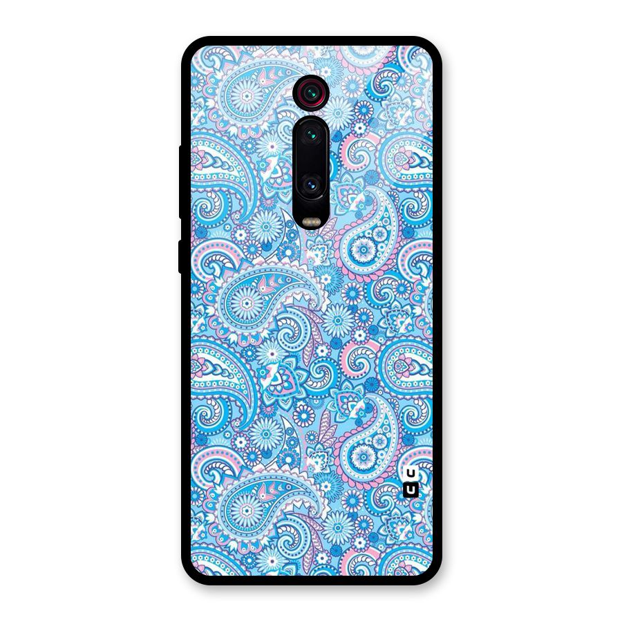 Blue Block Pattern Glass Back Case for Redmi K20