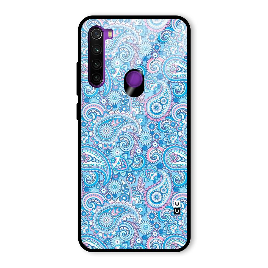 Blue Block Pattern Glass Back Case for Redmi Note 8
