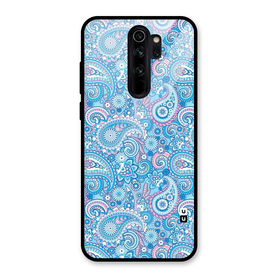 Blue Block Pattern Glass Back Case for Redmi Note 8 Pro