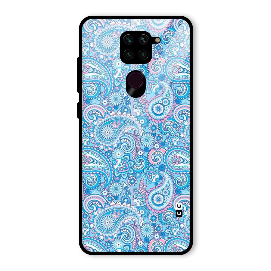 Blue Block Pattern Glass Back Case for Redmi Note 9