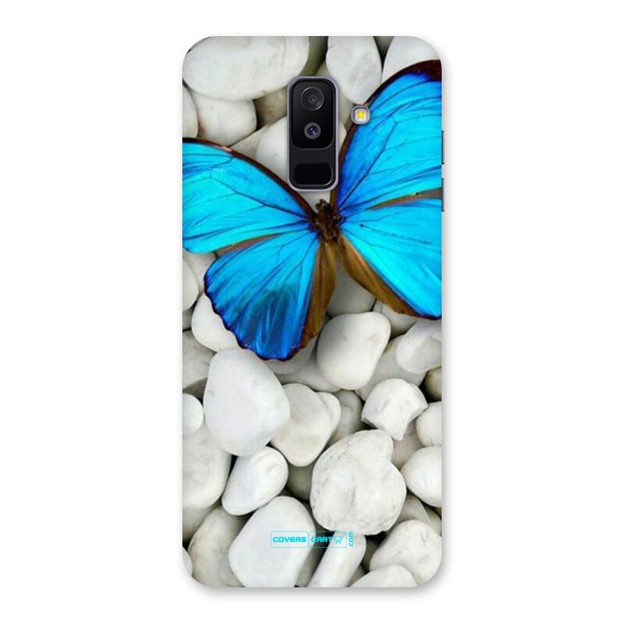 Blue Butterfly Back Case for Galaxy A6 Plus