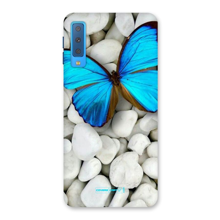 Blue Butterfly Back Case for Galaxy A7 (2018)