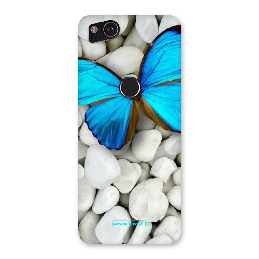 Blue Butterfly Back Case for Google Pixel 2