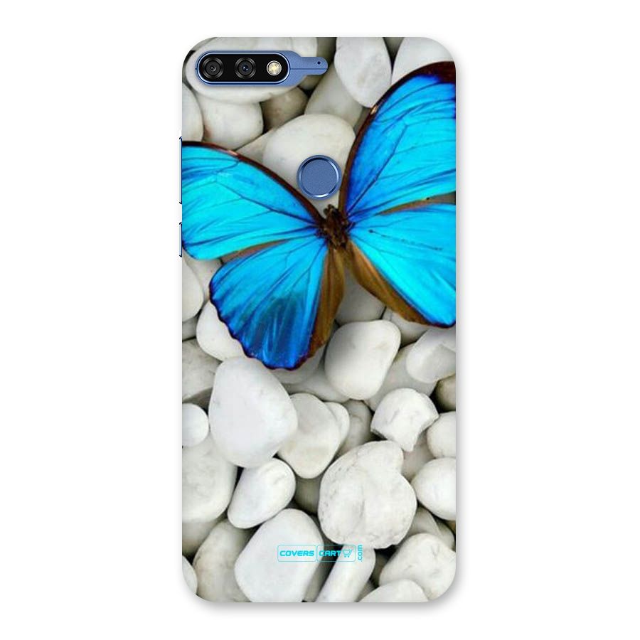 Blue Butterfly Back Case for Honor 7C