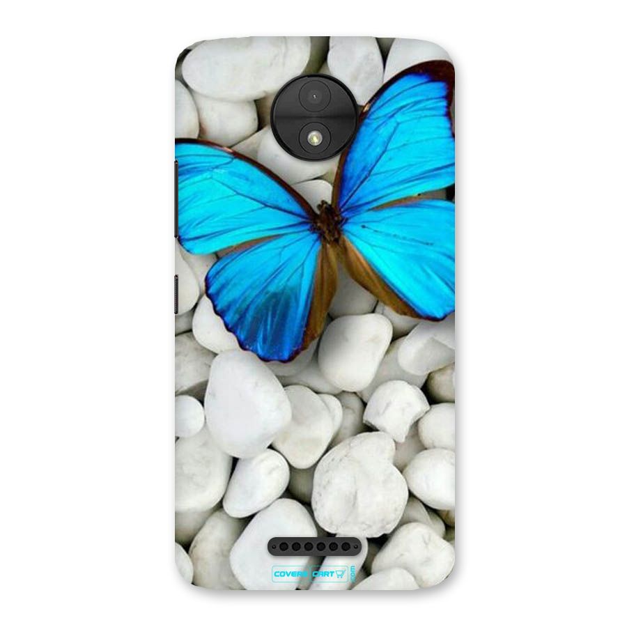 Blue Butterfly Back Case for Moto C