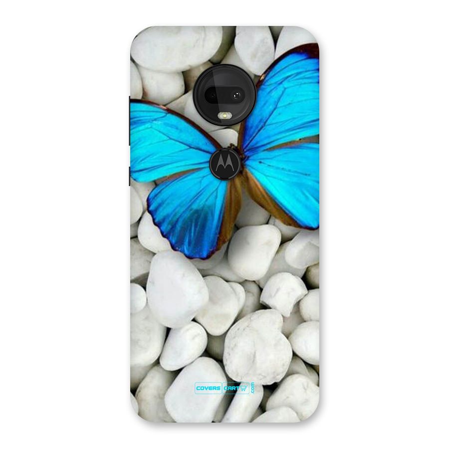 Blue Butterfly Back Case for Moto G7