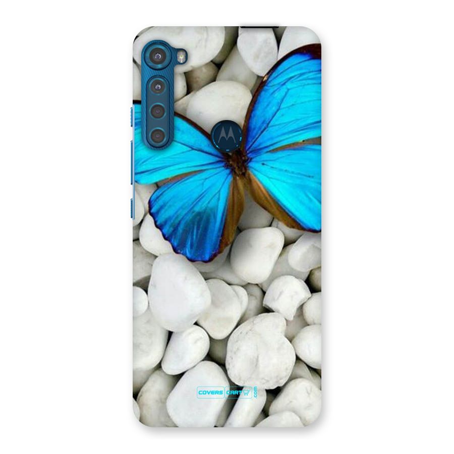 Blue Butterfly Back Case for Motorola One Fusion Plus