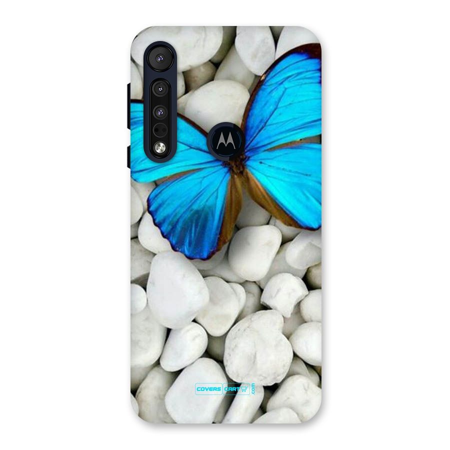 Blue Butterfly Back Case for Motorola One Macro