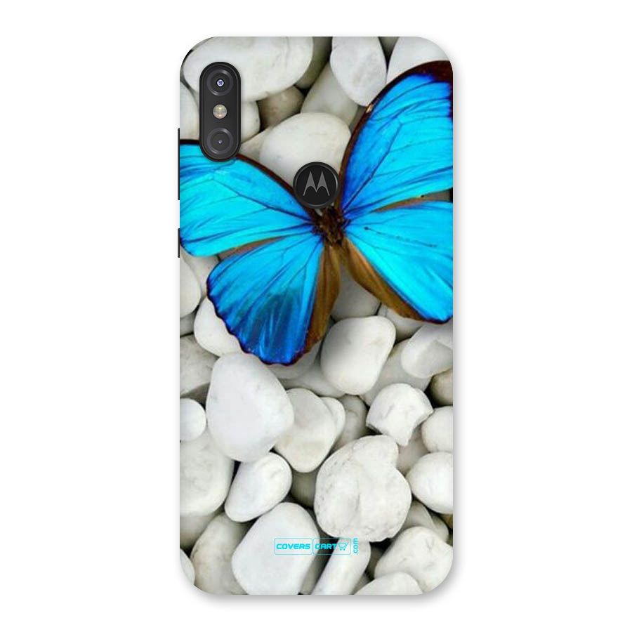 Blue Butterfly Back Case for Motorola One Power