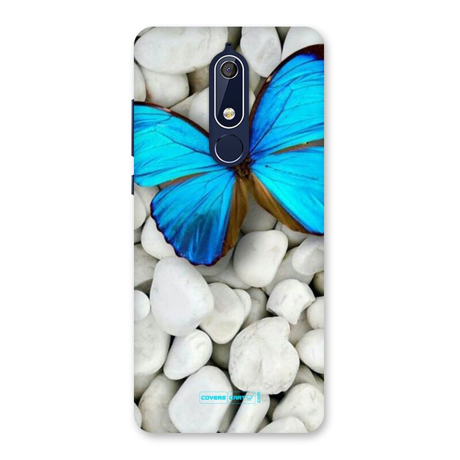 Blue Butterfly Back Case for Nokia 5.1