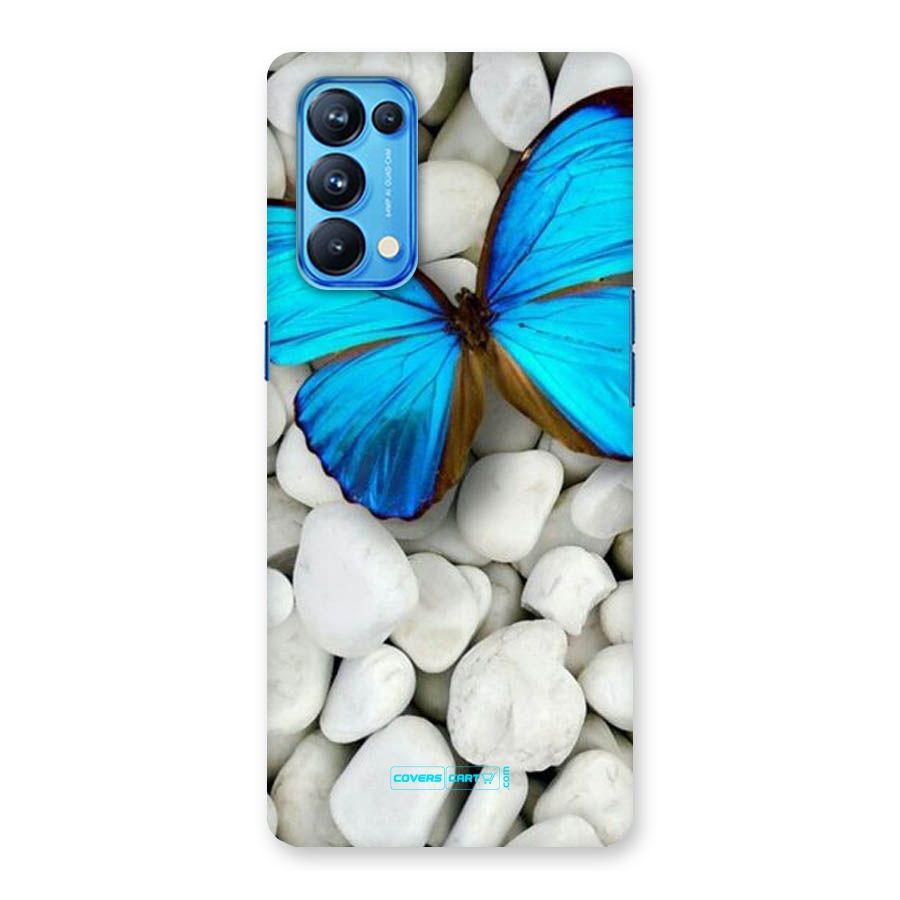 Blue Butterfly Back Case for Oppo Reno5 Pro 5G
