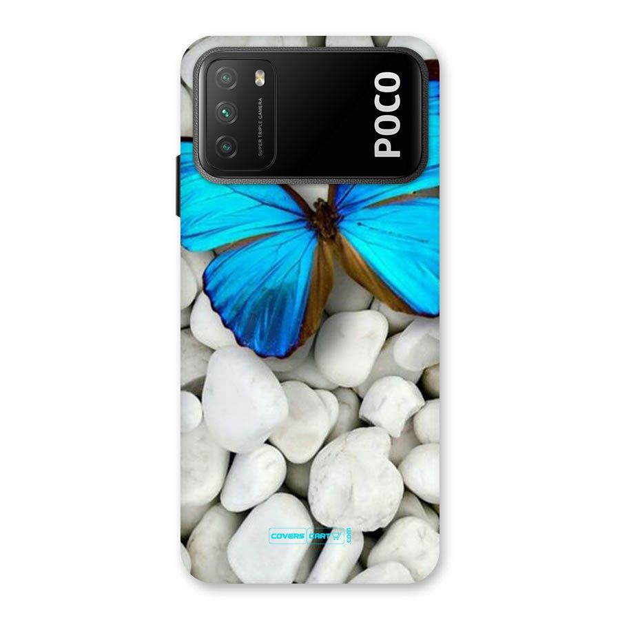 Blue Butterfly Back Case for Poco M3