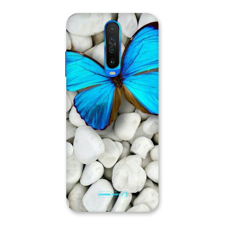 Blue Butterfly Back Case for Poco X2