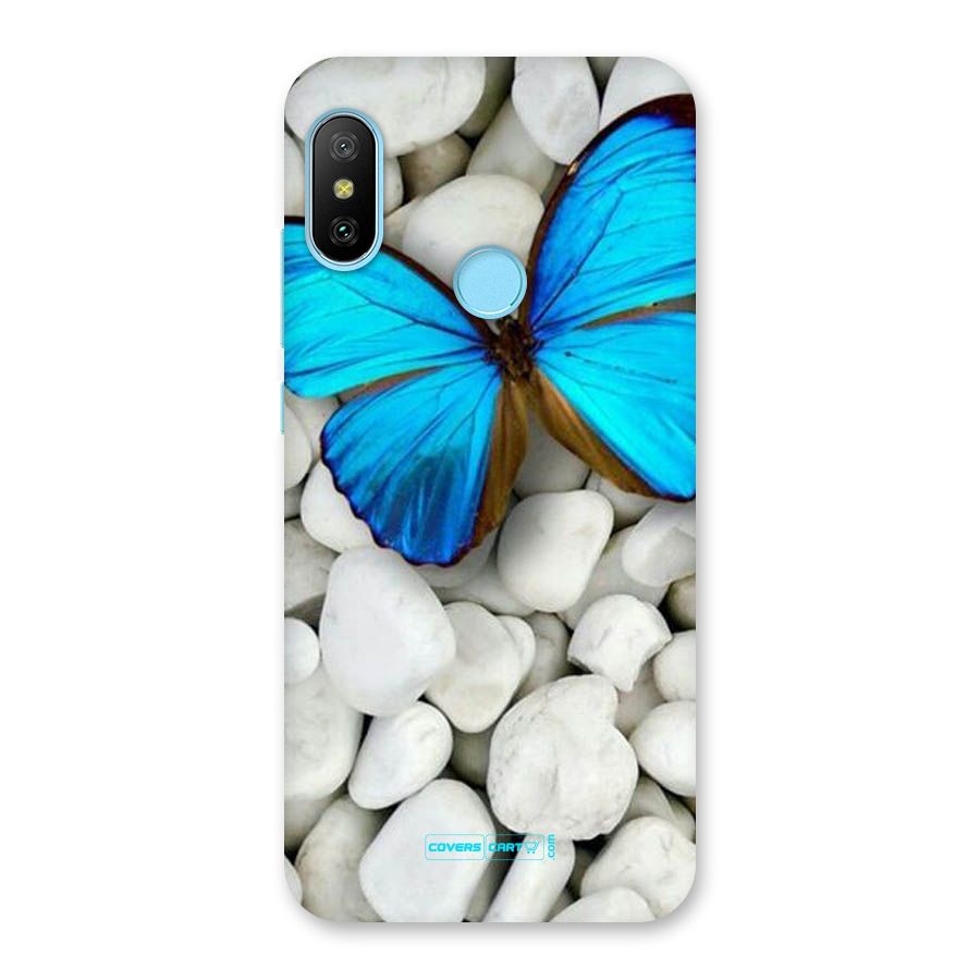 Blue Butterfly Back Case for Redmi 6 Pro