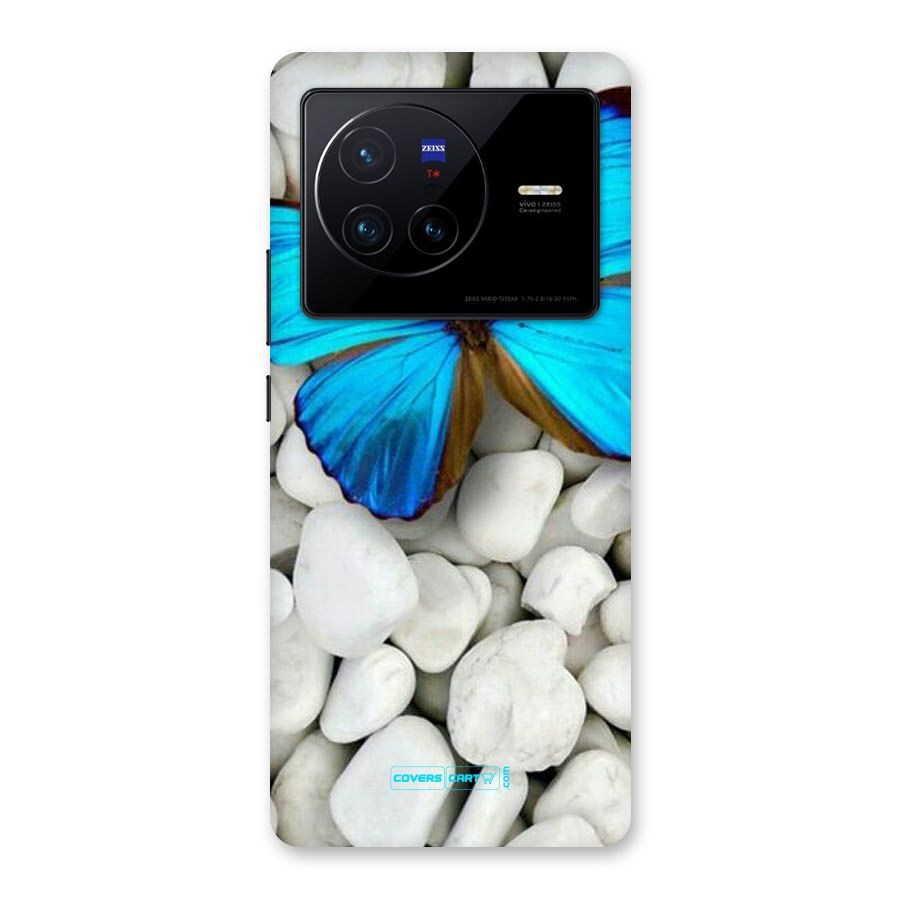 Blue Butterfly Back Case for Vivo X80