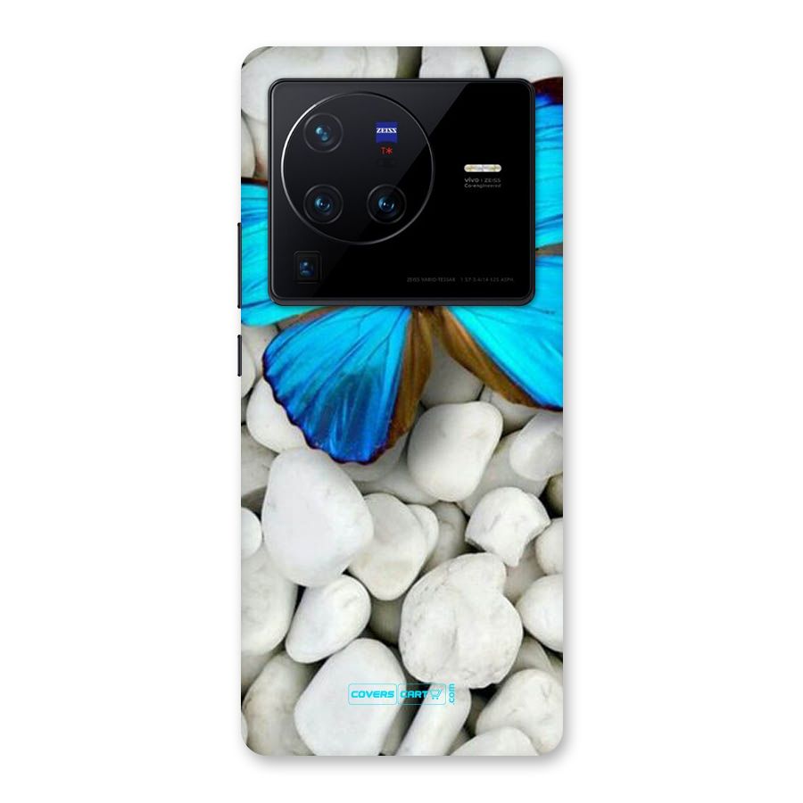 Blue Butterfly Back Case for Vivo X80 Pro