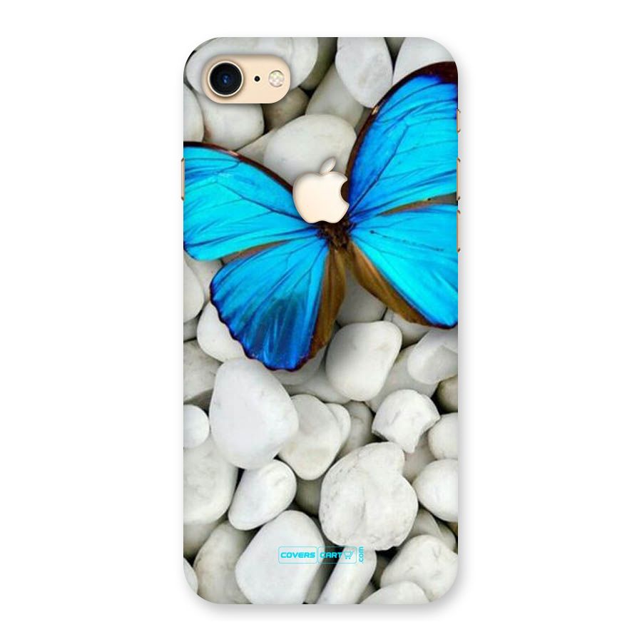 Blue Butterfly Back Case for iPhone 7 Apple Cut