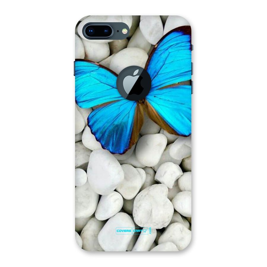 Blue Butterfly Back Case for iPhone 7 Plus Logo Cut
