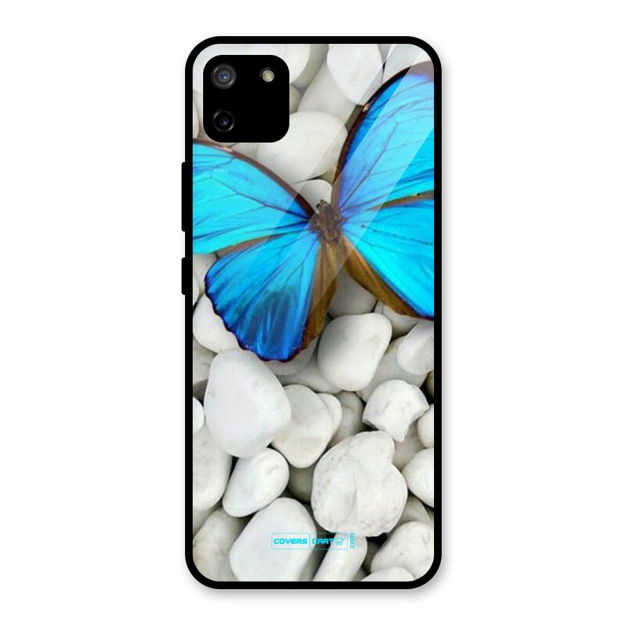 Blue Butterfly Glass Back Case for Realme C11
