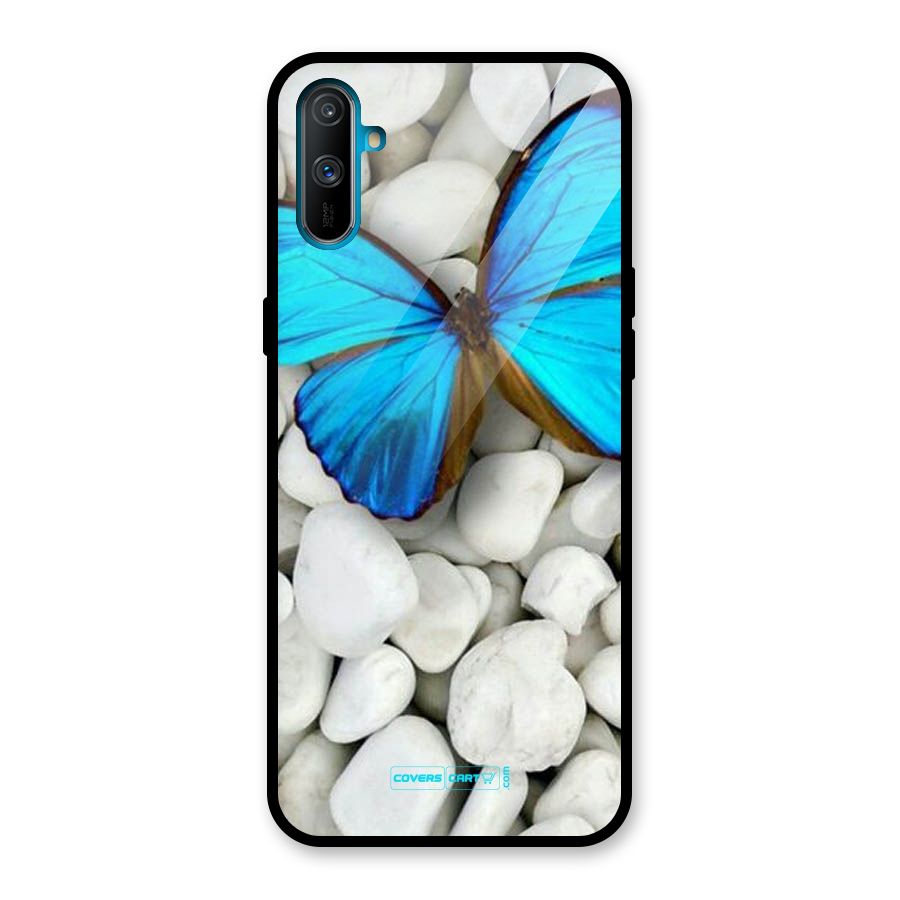 Blue Butterfly Glass Back Case for Realme C3